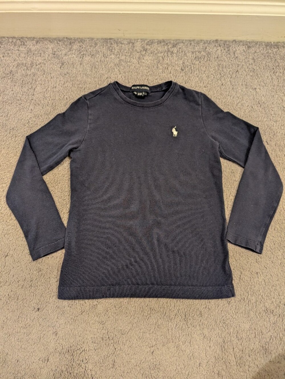 Ralph Lauren 3T Toddler Long-Sleeve Crewneck Sweater - Navy